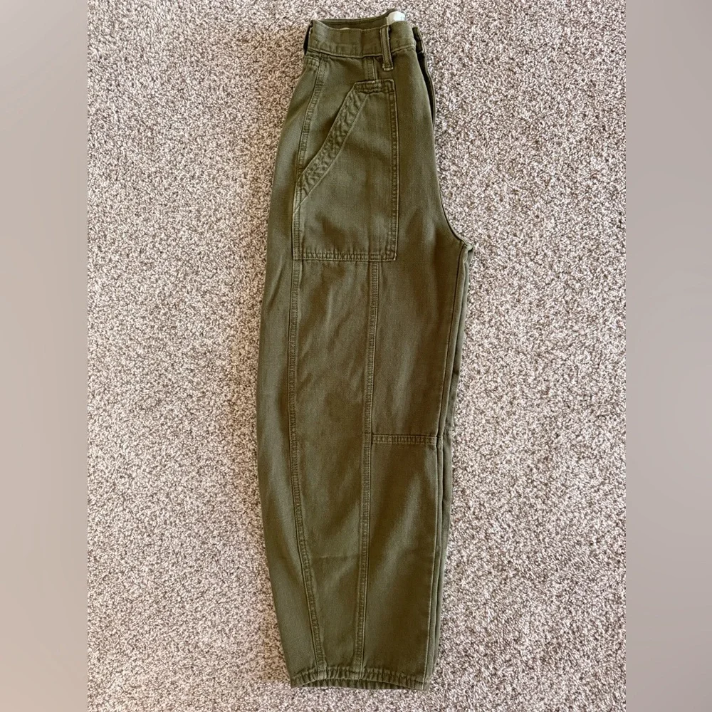 Universal Thread Olive Easy Barrel Utility Pants with Button Front - Picture 3 of 8